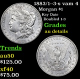 1883/1--3-s vam 4 Morgan Dollar $1 Grades AU Details
