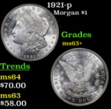 1921-p Morgan Dollar $1 Grades Select+ Unc