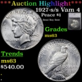 ***Auction Highlight*** 1927-s /s Vam 4 I3 Peace Dollar $1 Graded ms63 By SEGS (fc)