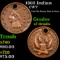 1863 Indian Civil War Token 1c Grades xf details