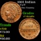 1863 Indian Civil War Token 1c Grades vf details