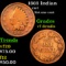 1863 Indian Civil War Token 1c Grades vf details