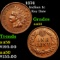 1874 Indian Cent 1c Grades Choice AU