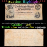 ***Auction Highlight*** 1864 $500 Stonewall Jackson Confederate States Of America Note t-64 Grades v