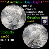 ***Auction Highlight*** 1927-s Peace Dollar $1 Graded Select Unc By USCG (fc)