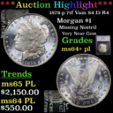 ***Auction Highlight*** 1878-p 7tf Vam 84 I3 R4 Morgan Dollar $1 Graded ms64+ pl By SEGS (fc)