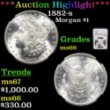 ***Auction Highlight*** NGC 1882-s Morgan Dollar $1 Graded ms66 By NGC (fc)