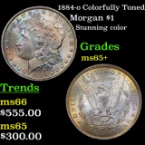 1884-o Colorfully Toned Morgan Dollar $1 Grades GEM+ Unc