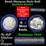 Buffalo Nickel Shotgun Roll in Old Bank Style 'Bell Telephone' Wrapper 1917 & s Mint Ends Grades