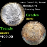 1883-o Colorfully Toned Morgan Dollar $1 Grades Select Unc