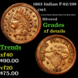 1863 Indian F-92/199 Civil War Token 1c Grades xf details