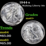 1944-s Walking Liberty Half Dollar 50c Grades Select+ Unc