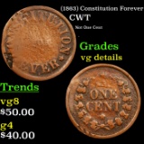 (1863) Constitution Forever Civil War Token 1c Grades vg details