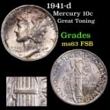 1941-d Mercury Dime 10c Grades Select Unc FSB
