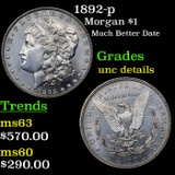 1892-p Morgan Dollar $1 Grades Unc Details