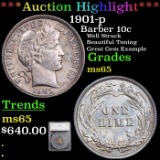 ***Auction Highlight*** 1901-p Barber Dime 10c Graded ms65 By SEGS (fc)