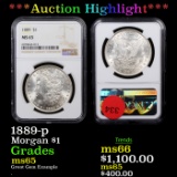 ***Auction Highlight*** NGC 1889-p Morgan Dollar $1 Graded ms65 By NGC (fc)