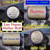 ***Auction Highlight*** Full Morgan/Peace Aladdin Hotel silver $1 roll $20, 1881 & 1896 end (fc)