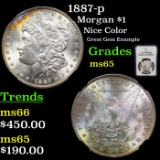 1887-p Morgan Dollar $1 Graded ms65 By NGC