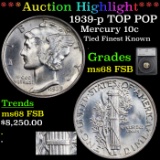 ***Auction Highlight*** 1939-p TOP POP Mercury Dime 10c Graded ms68 FSB By SEGS (fc)