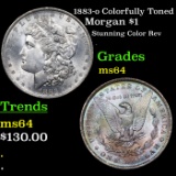 1883-o Colorfully Toned Morgan Dollar $1 Grades Choice Unc