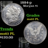 1884-p Morgan Dollar $1 Grades Select Unc PL