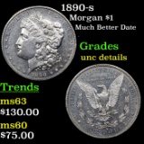 1890-s Morgan Dollar $1 Grades Unc Details