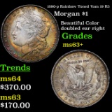 1890-p Rainbow Toned Vam 19 R5 Morgan Dollar $1 Grades Select+ Unc