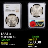 NGC 1881-s Morgan Dollar $1 Graded ms65 By NGC