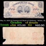 May 31, 1839 $2 Commercial Bank of Alabama - Selma, AL Grades vf details