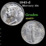 1945-d Mercury Dime 10c Grades Select+ Unc
