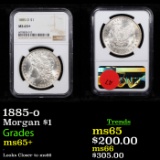 NGC 1885-o Morgan Dollar $1 Graded ms65+ By NGC
