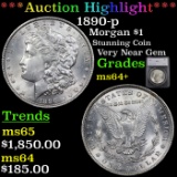 ***Auction Highlight*** 1890-p Morgan Dollar $1 Graded ms64+ By SEGS (fc)