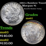 1883-o Rainbow Toned Morgan Dollar $1 Grades Select Unc