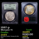 PCGS 1887-p Morgan Dollar $1 Graded ms64 By PCGS