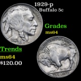 1929-p Buffalo Nickel 5c Grades Choice Unc