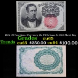 1875 US Fractional Currency 10c Fifth Issue fr-1266 Short Key Grades Gem CU