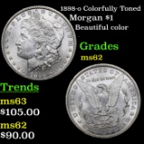 1898-o Colorfully Toned Morgan Dollar $1 Grades Select Unc