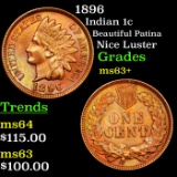 1896 Indian Cent 1c Grades Select+ Unc