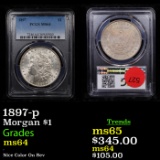 PCGS 1897-p Morgan Dollar $1 Graded ms64 By PCGS