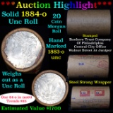 ***Auction Highlight*** Full solid date 1884-o Uncirculated Morgan silver dollar roll, 20 coins (fc)