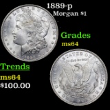 1889-p Morgan Dollar $1 Grades Choice Unc