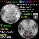 ***Auction Highlight*** 1882/882-o Vam 22 Morgan Dollar $1 Graded ms64+ By SEGS (fc)