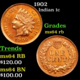 1902 Indian Cent 1c Grades Choice Unc RB