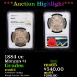 ***Auction Highlight*** NGC 1884-cc Morgan Dollar $1 Graded ms64 By NGC (fc)