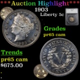 Proof ***Auction Highlight*** 1903 Liberty Nickel 5c Graded pr65 cam By SEGS (fc)