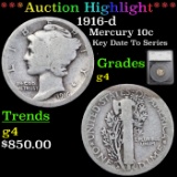 ***Auction Highlight*** 1916-d Mercury Dime 10c Graded g4 By SEGS (fc)