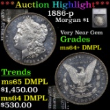 ***Auction Highlight*** 1886-p Morgan Dollar $1 Graded ms64+ DMPL By SEGS (fc)