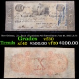 New Orleans, LA - Bank of Louisiana $10 Forced Issue June 14, 1862 LA-75 Grades vf++