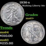 1936-s Walking Liberty Half Dollar 50c Grades Select+ Unc